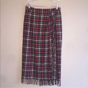 Vintage Wool Blend Wrap Maxi Long Straight Skirt